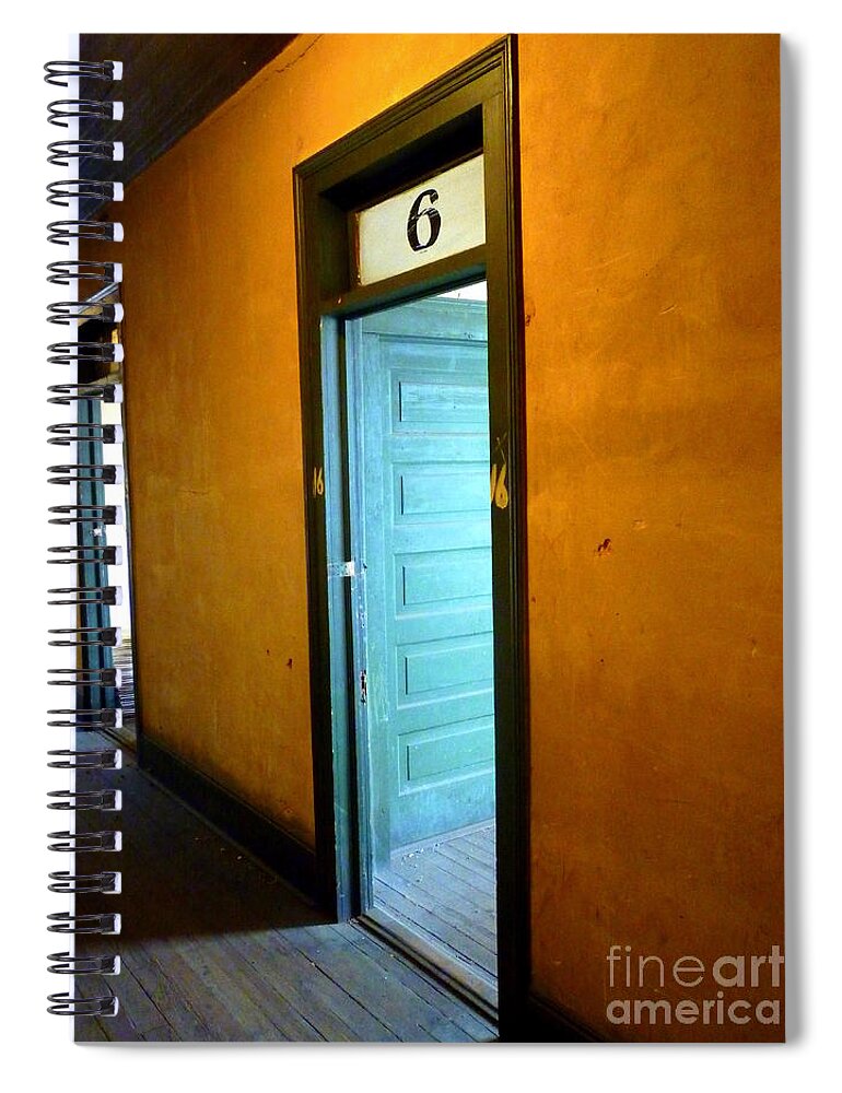 Hotel Spiral Notebook featuring the photograph Room SIX in Old Hotel by Renee Trenholm