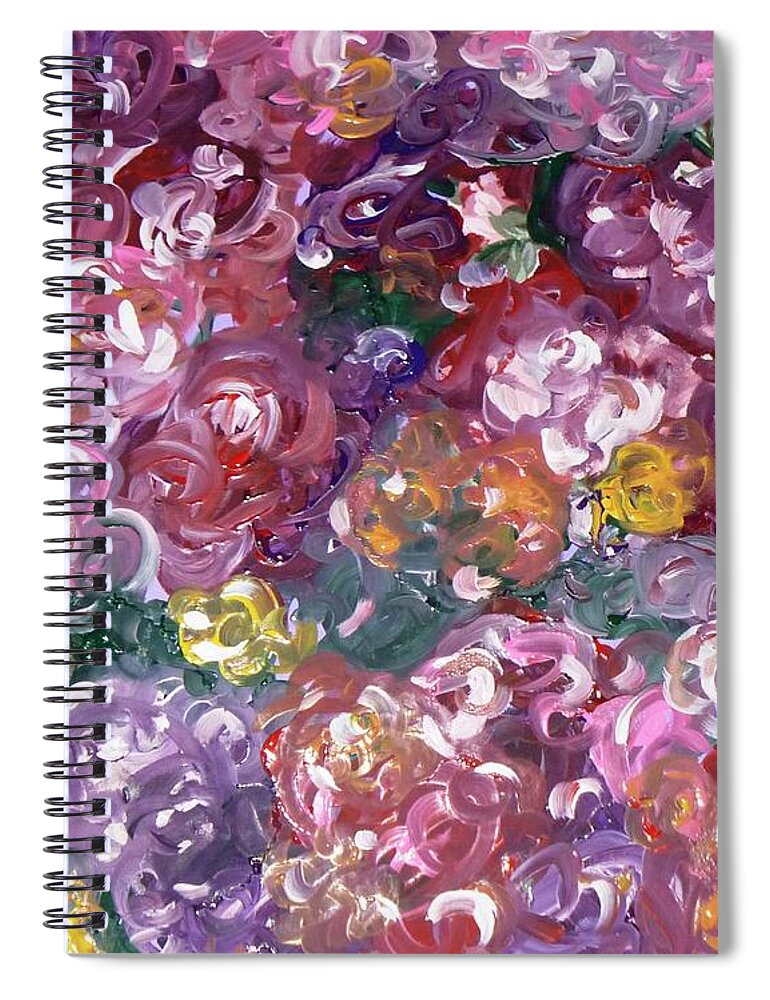 Roses Spiral Notebook featuring the painting Rose Festival by Alys Caviness-Gober