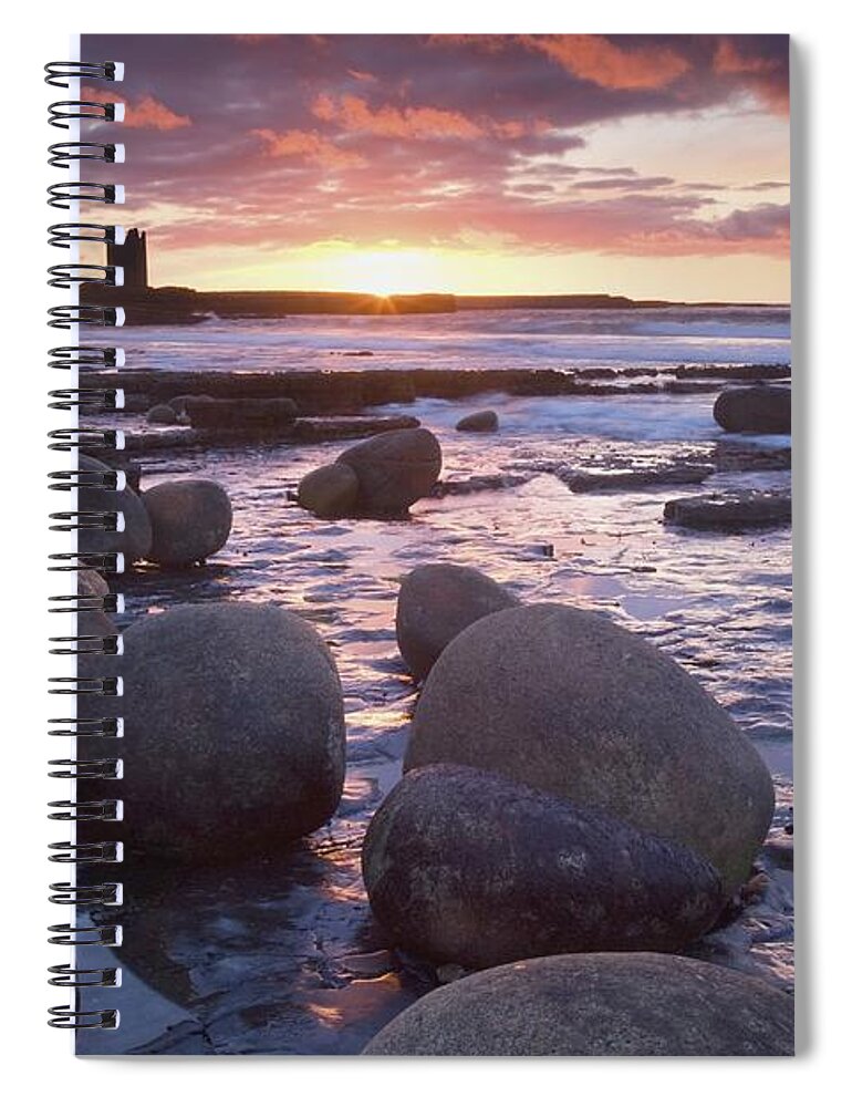 Atlantic Ocean Spiral Notebook featuring the photograph Roslee Castle, Easky, County Sligo by Gareth McCormack