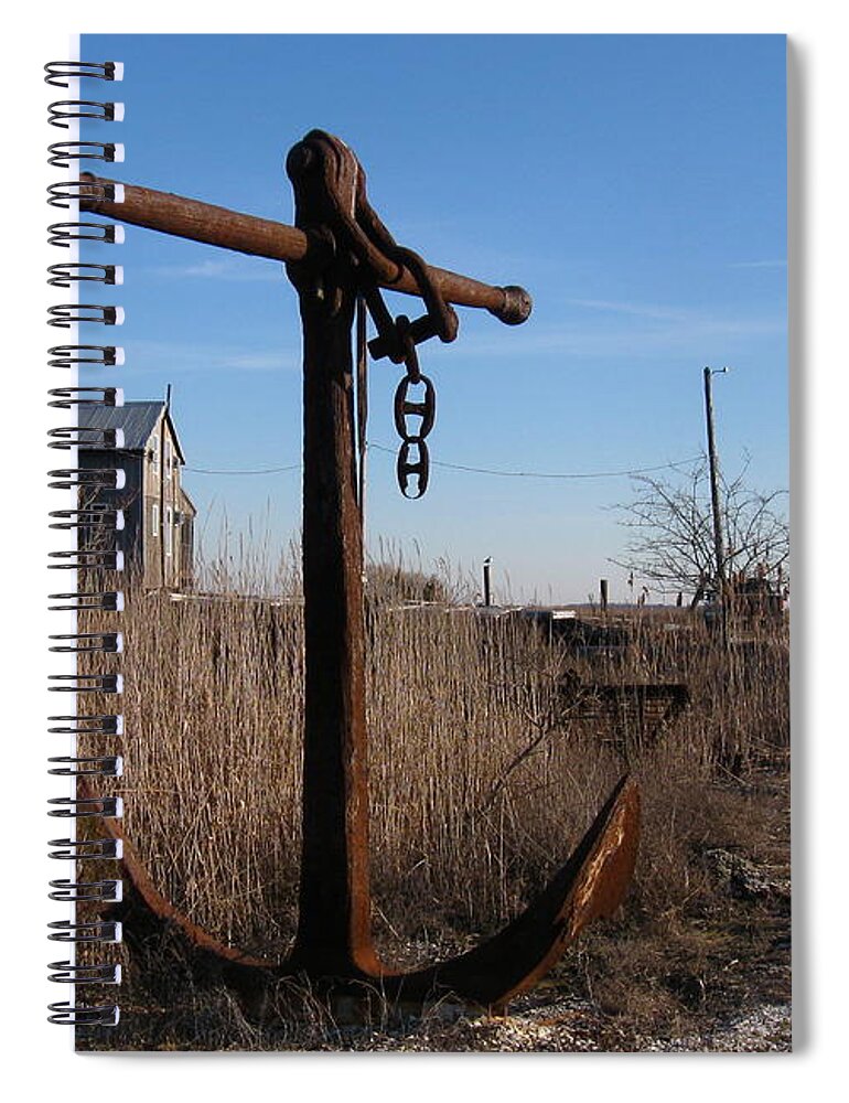 Rusty Anchor Spiral Notebook featuring the photograph Rusty Anchor by Nancy Patterson