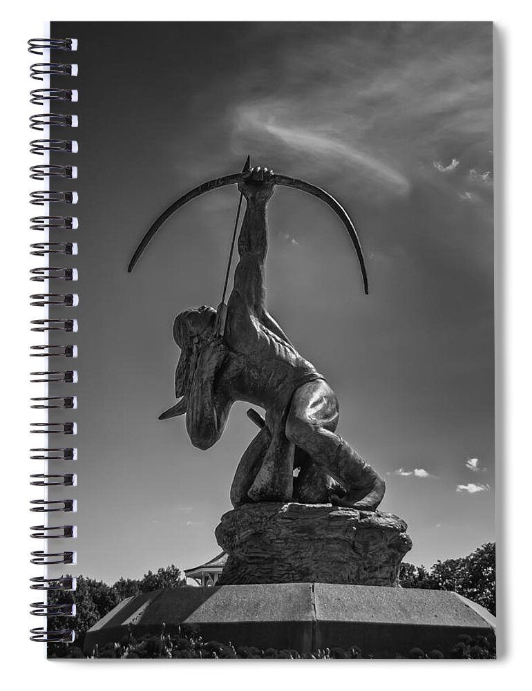 Allan Houser Spiral Notebook featuring the photograph Sacred Rain Arrow by Allan Houser by Guy Whiteley