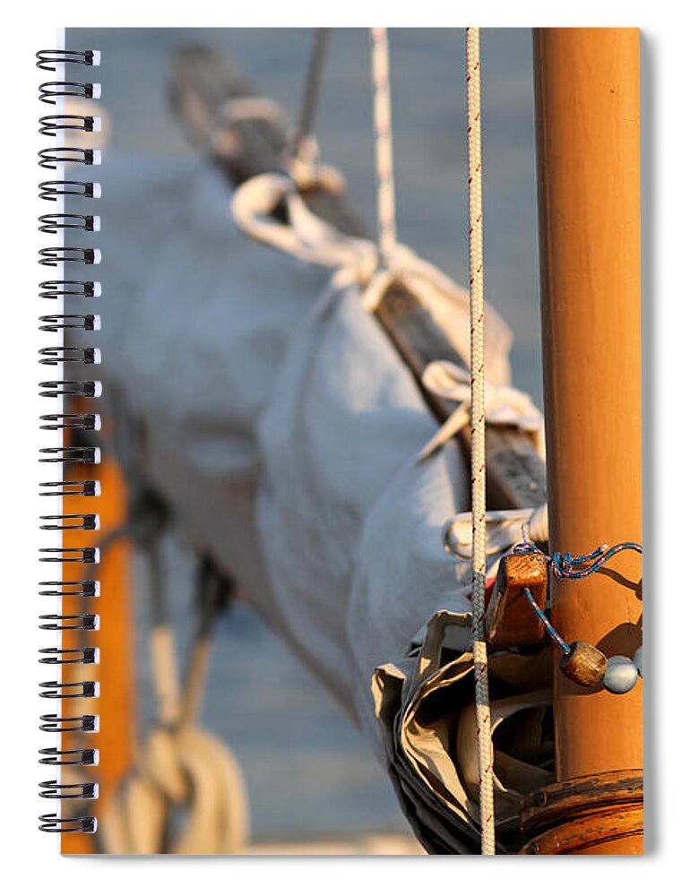 Nautical Spiral Notebook featuring the photograph Sailboat Mast and Boom by Juergen Roth