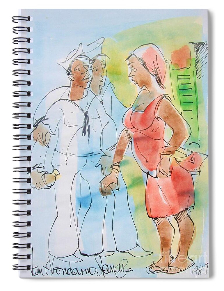 Ken Spencer Spiral Notebook featuring the painting Sailor Bwoy by Carey Chen