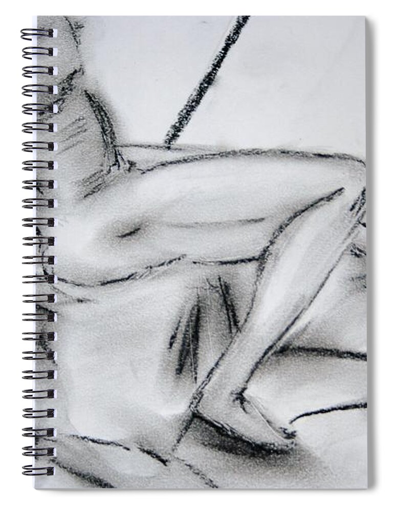 Man Spiral Notebook featuring the drawing Samson by Julie Lueders 