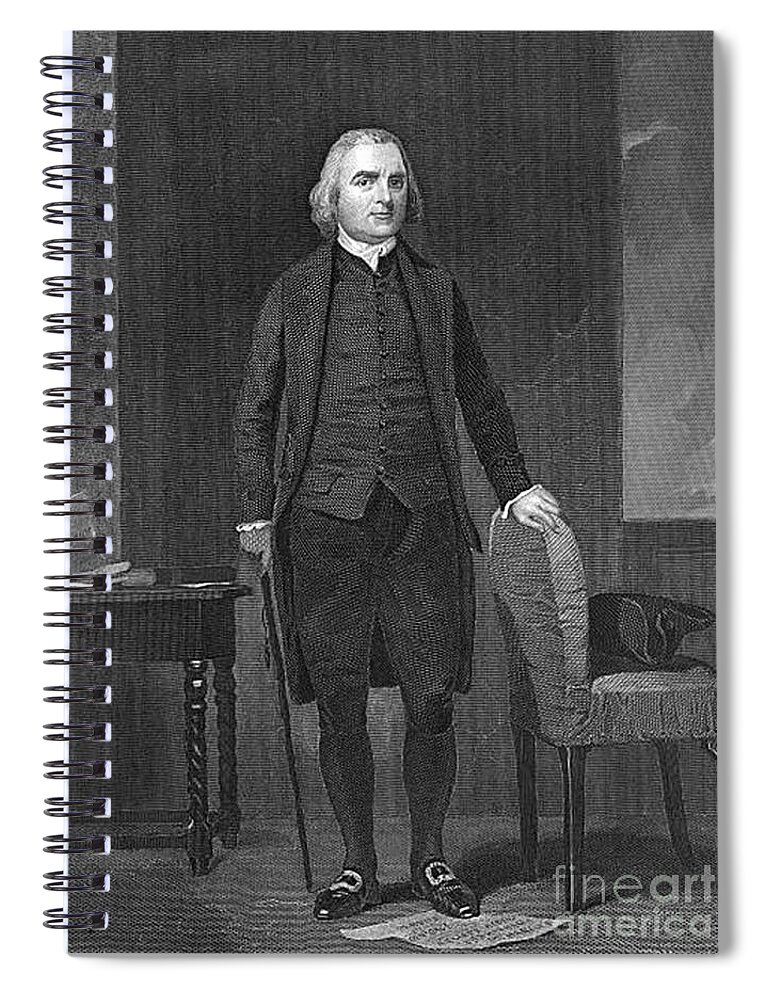 History Spiral Notebook featuring the photograph Samuel Adams, American Patriot by Photo Researchers