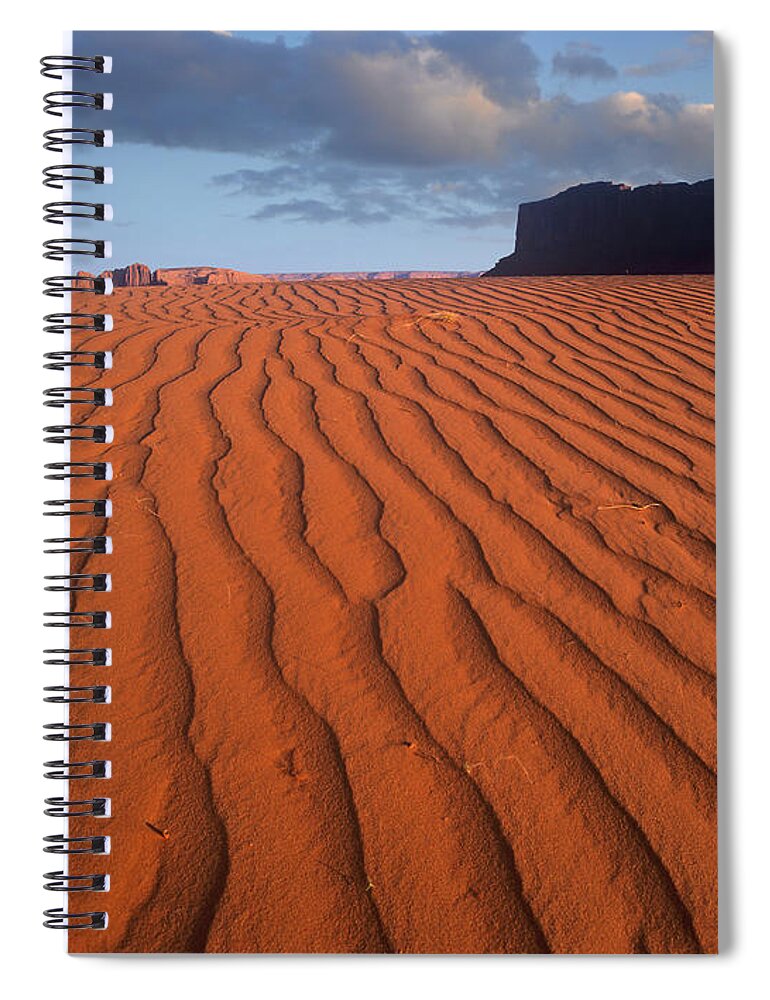 00176722 Spiral Notebook featuring the photograph Sand Dunes At Monument Valley Navajo by Tim Fitzharris
