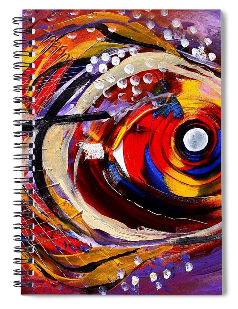 Fish Spiral Notebook featuring the painting Scripture Fish by J Vincent Scarpace
