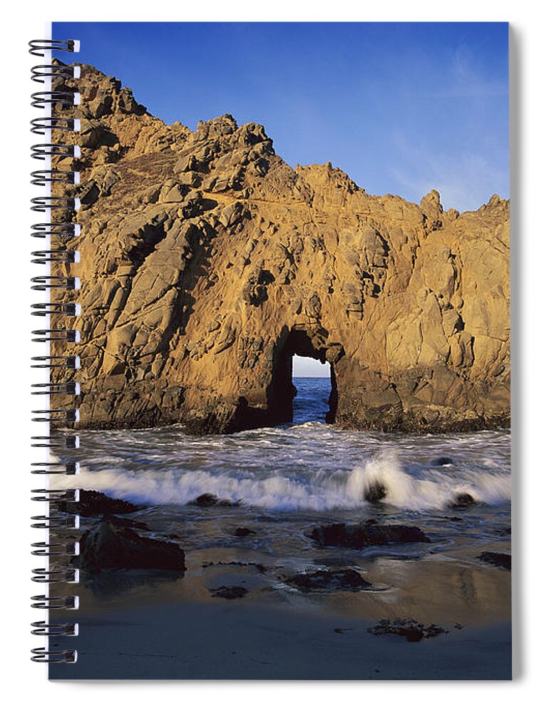 00170094 Spiral Notebook featuring the photograph Sea Arch At Pfeiffer Beach Big Sur by Tim Fitzharris