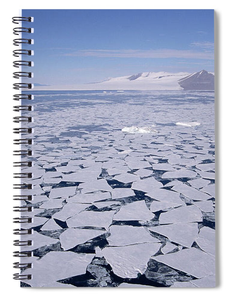 Mp Spiral Notebook featuring the photograph Sea Ice Break-up, Aerial View by Tui De Roy