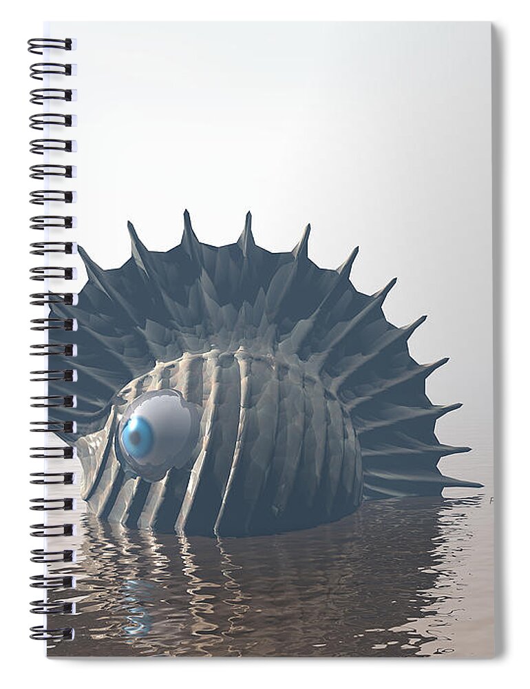 Sea Monsters Spiral Notebook featuring the digital art Sea Monsters by Phil Perkins
