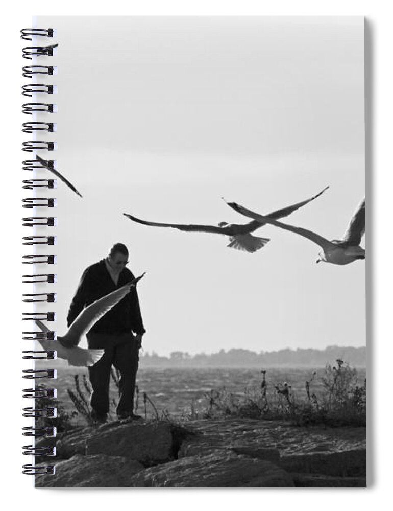 Birds Spiral Notebook featuring the photograph Seaside by David Freuthal