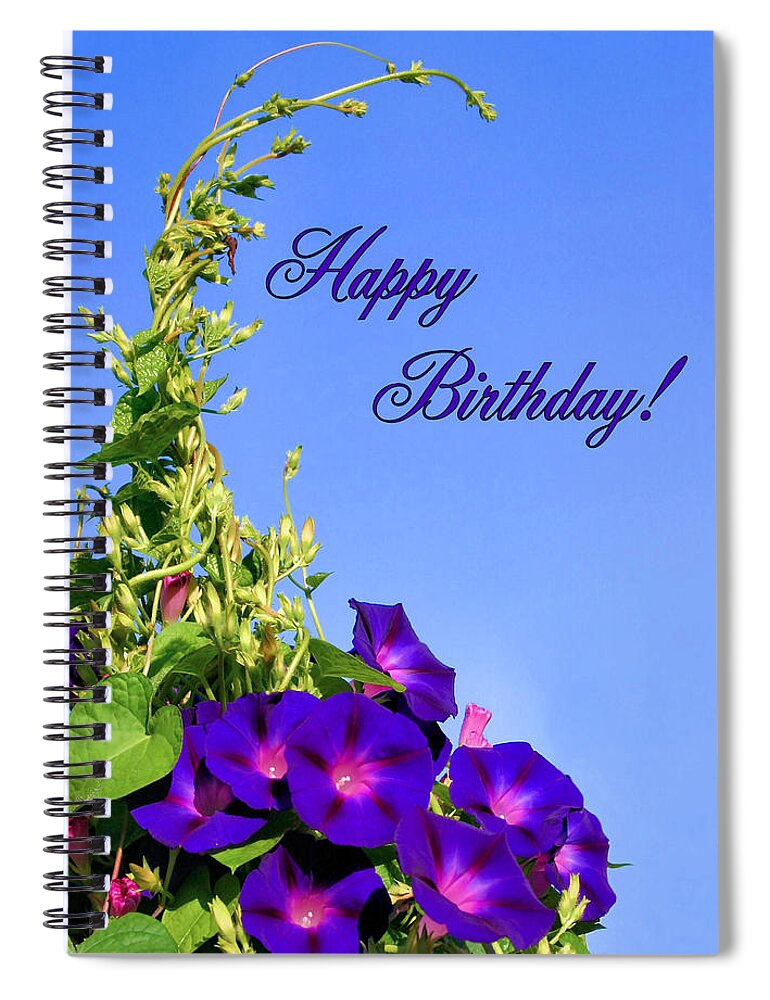 Morning Glory Spiral Notebook featuring the photograph September Birthday by Kristin Elmquist