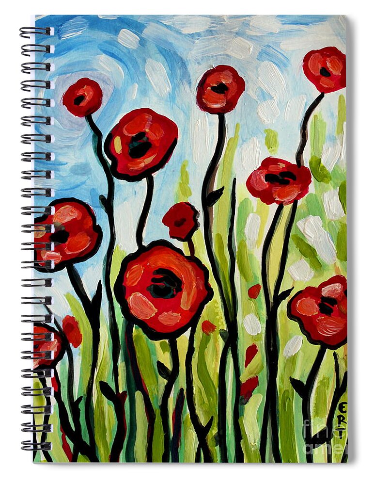 Flower Spiral Notebook featuring the painting September's Serenade by Elizabeth Robinette Tyndall