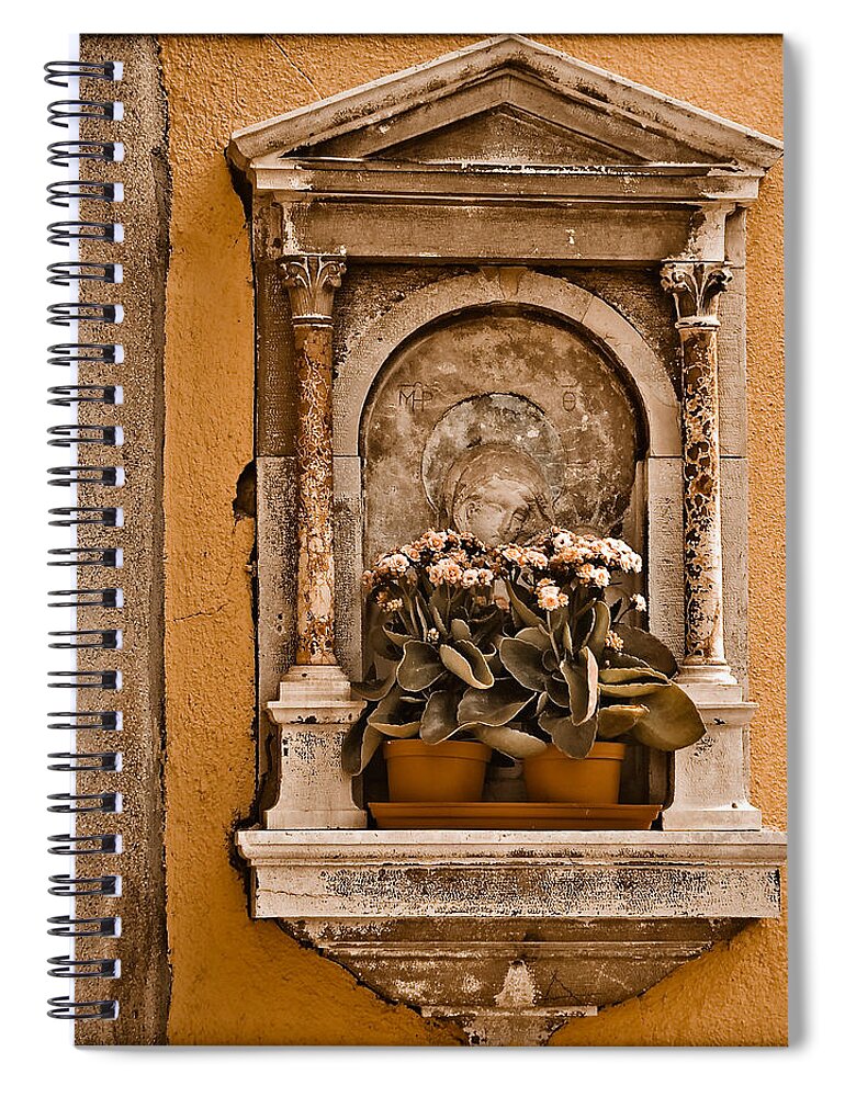 Murano Spiral Notebook featuring the photograph Shrine by Mark Forte