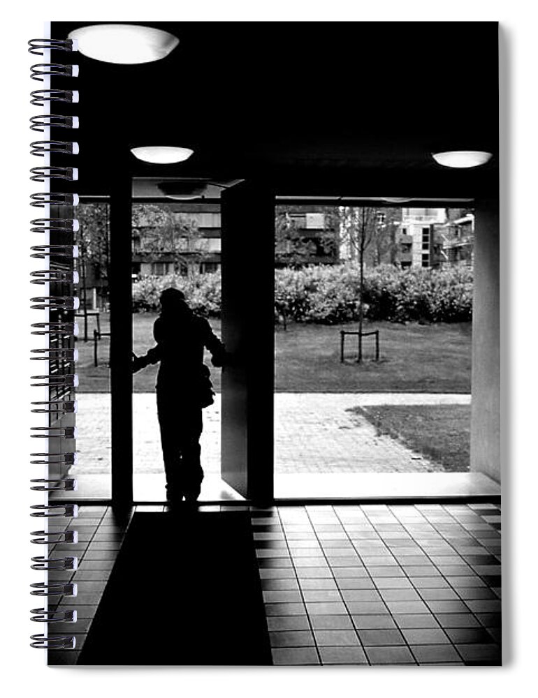 Silhouette Spiral Notebook featuring the photograph Silhouette of a man by Fabrizio Troiani