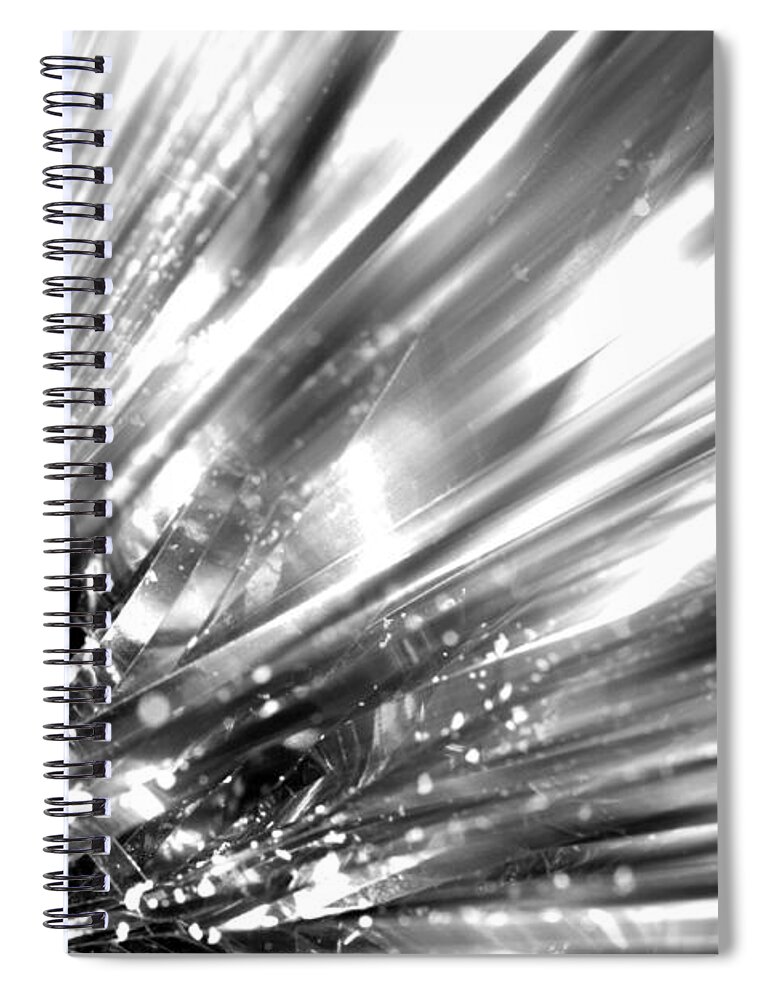 Silver Spiral Notebook featuring the photograph Silver explosion by Simon Bratt