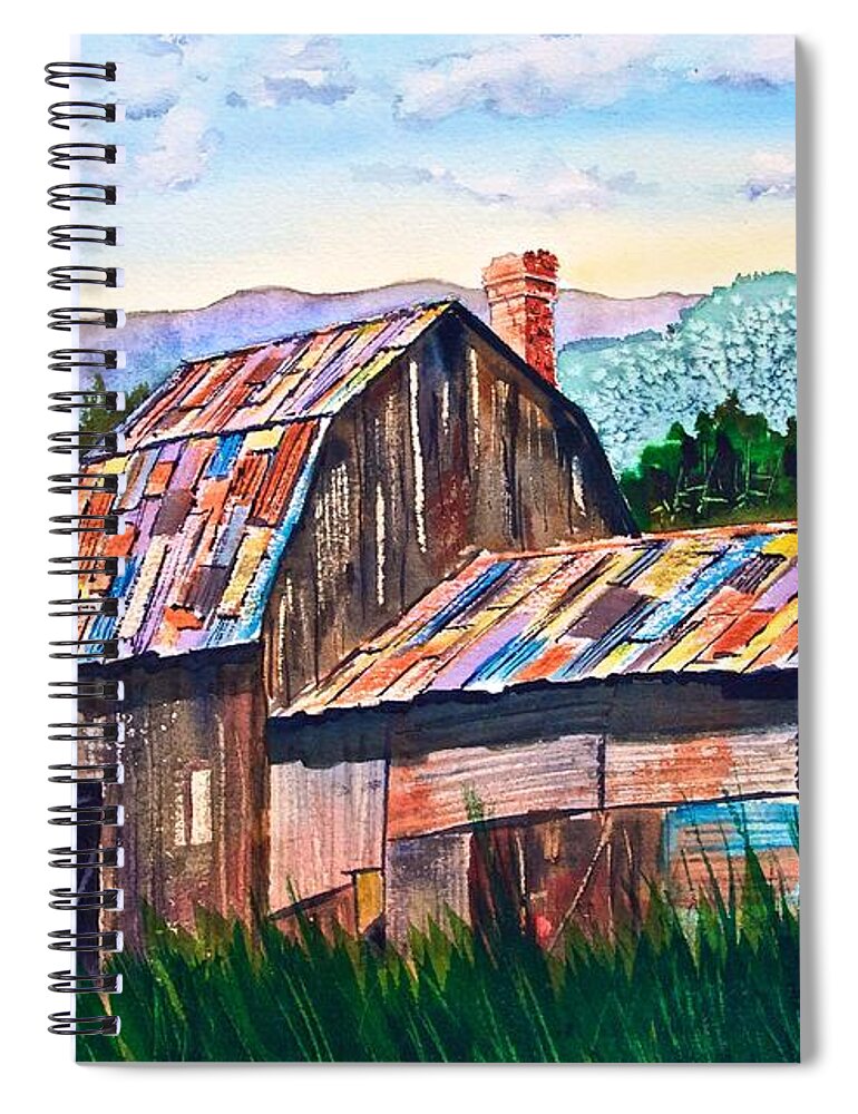 Silverton Spiral Notebook featuring the painting Silverton Barn by Frank SantAgata