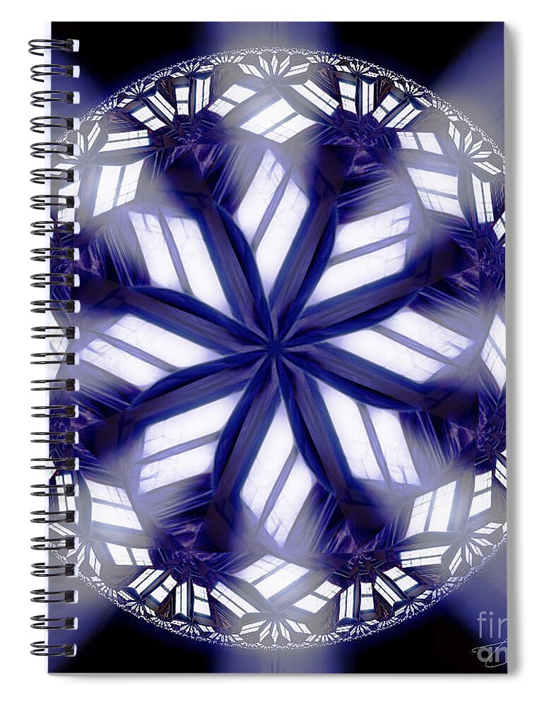 Mandala Spiral Notebook featuring the digital art Sky Windows by Danuta Bennett