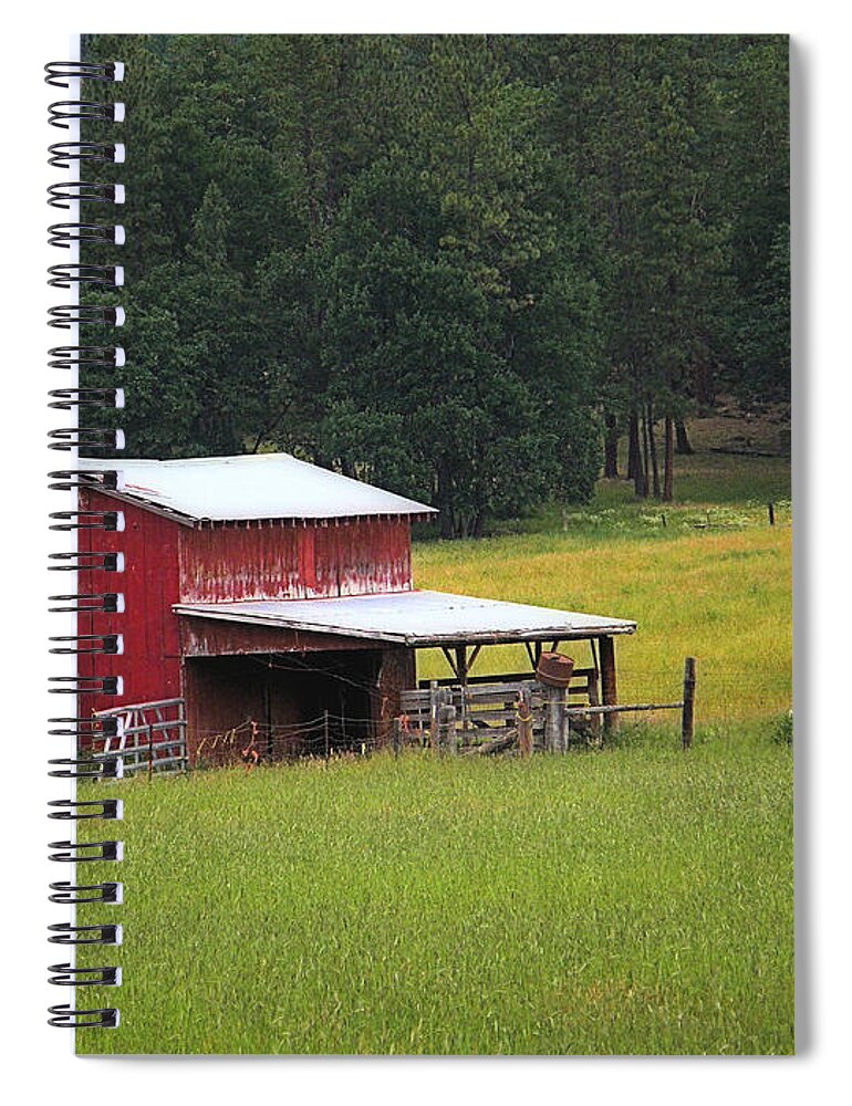 Small Red Barn Canvas Prints Spiral Notebook featuring the photograph Small Red Barn by Wendy McKennon