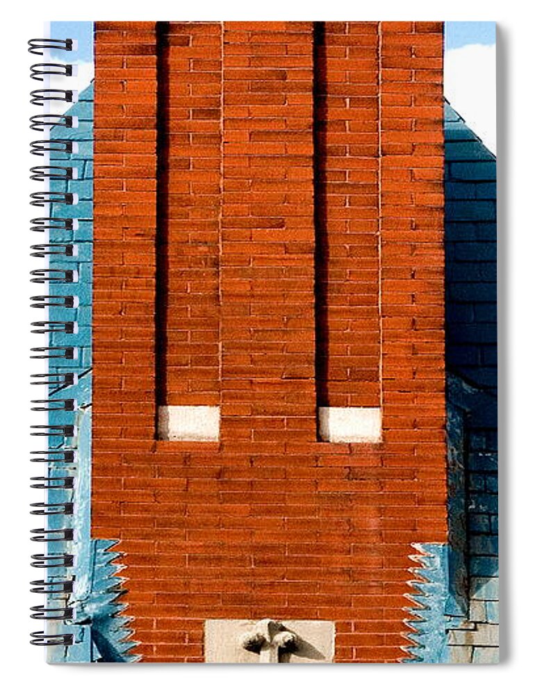 Chimney Spiral Notebook featuring the photograph Smokestack For Two by Burney Lieberman