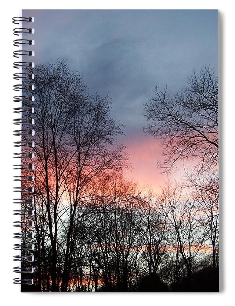 Smokey Spiral Notebook featuring the photograph Smokey Fire In The Sky by Kim Galluzzo