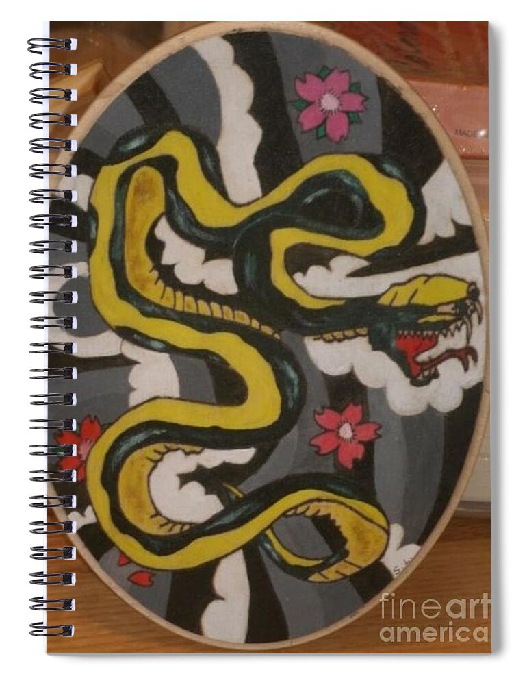 Snake Spiral Notebook featuring the painting Snake by Samantha Lusby