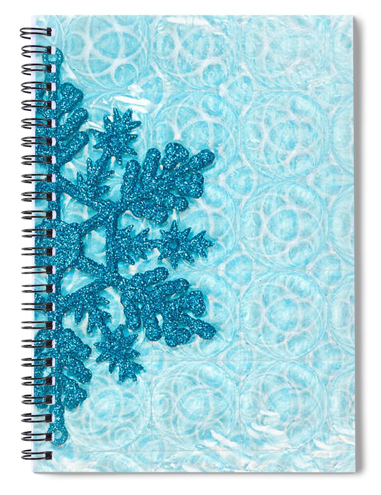 Background Spiral Notebook featuring the photograph Snow flake by Tom Gowanlock