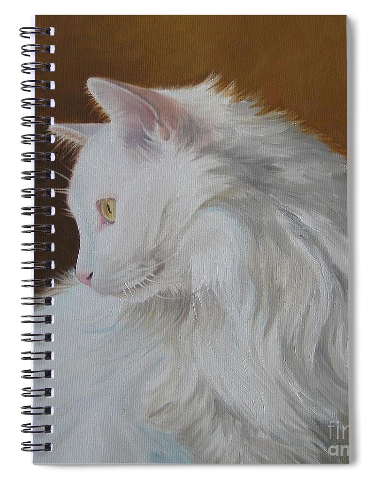 Noewi Spiral Notebook featuring the painting Snowball by Jindra Noewi