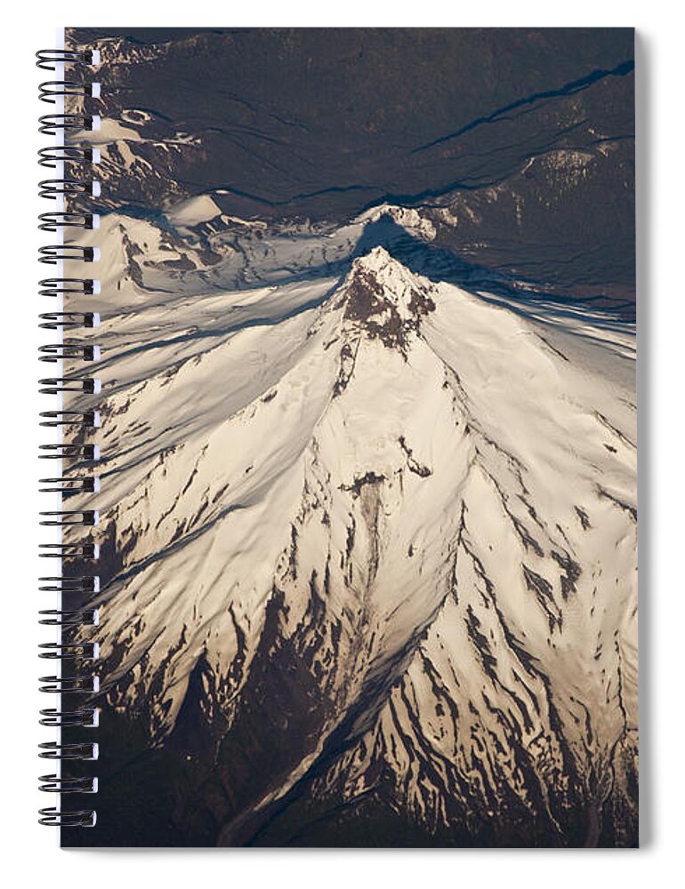 00479602 Spiral Notebook featuring the photograph Snowcovered Volcano Andes Chile by Colin Monteath