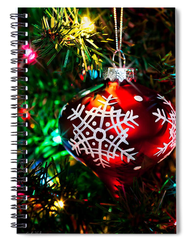 Snowflake Spiral Notebook featuring the photograph Snowflake Ornament by Christopher Holmes