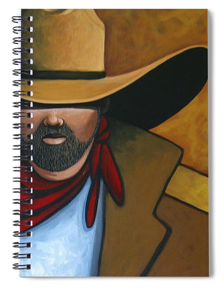 Contemporary Spiral Notebook featuring the painting Solo Cowboy by Lance Headlee