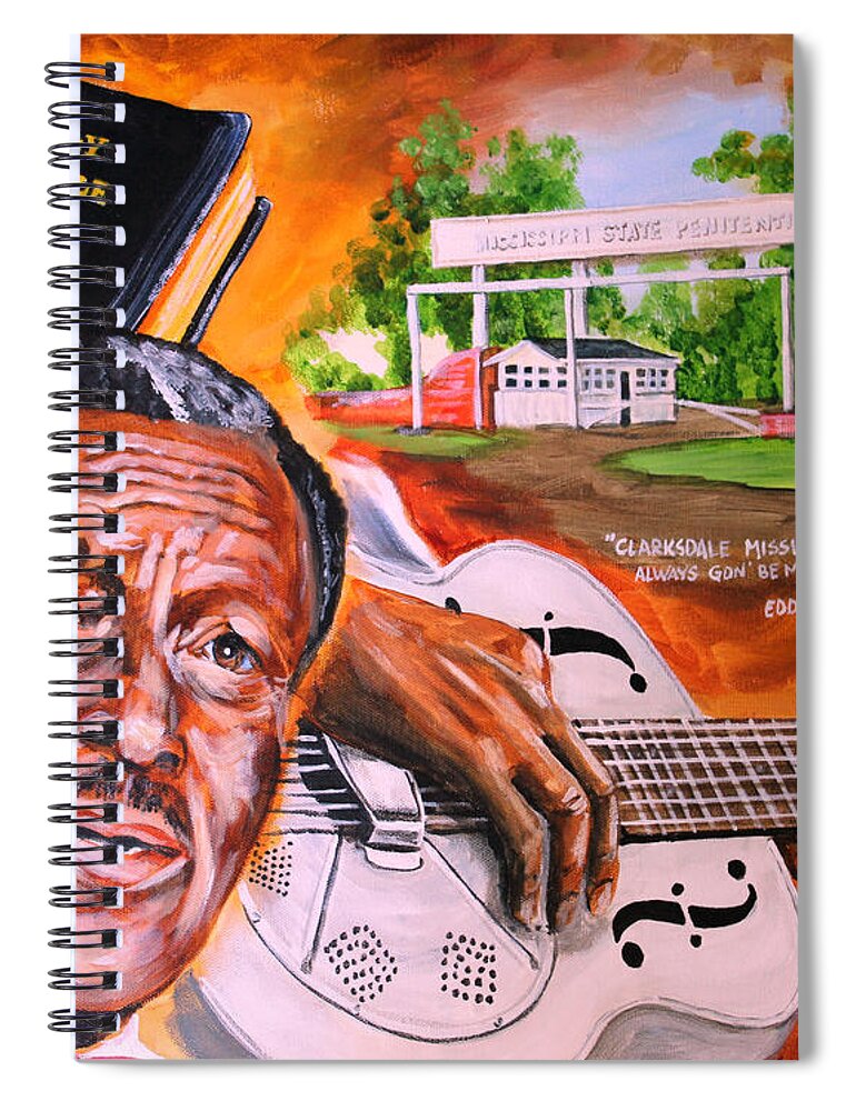 Son House Spiral Notebook featuring the painting Son House by Karl Wagner