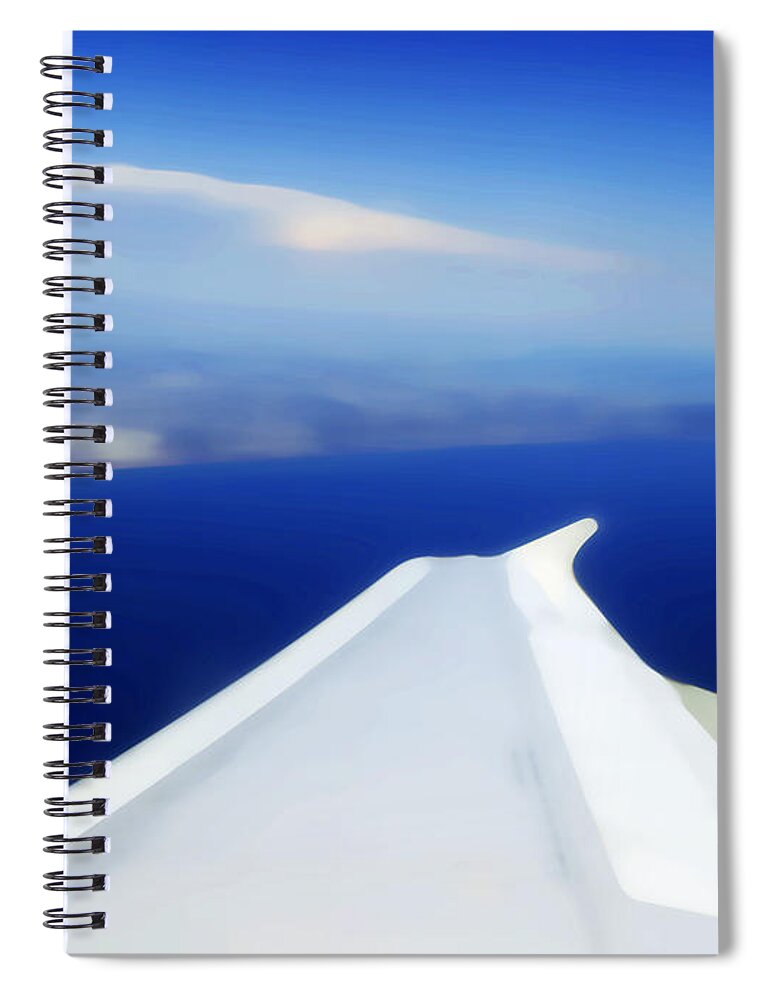 Plane Spiral Notebook featuring the photograph Sonic Waves of Blue by Gwyn Newcombe