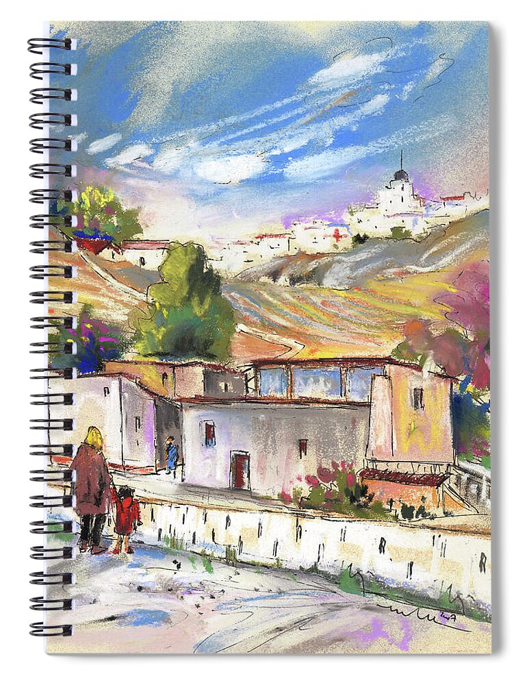 Spain Spiral Notebook featuring the painting Sorbas in Spain 01 by Miki De Goodaboom