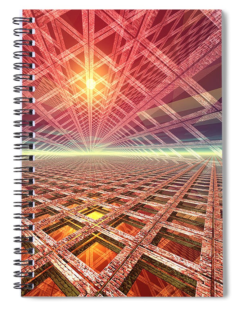 Digital Art Spiral Notebook featuring the digital art Space Portal To The Stars by Phil Perkins