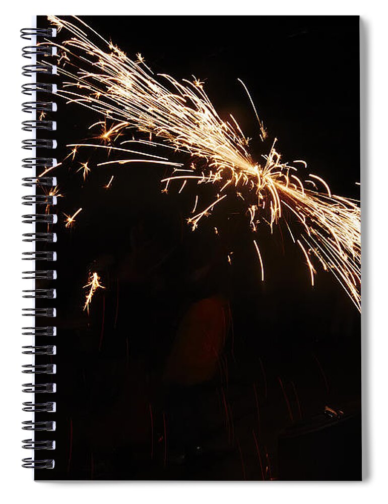 Fuego Spiral Notebook featuring the photograph Sparks disco by Agusti Pardo Rossello