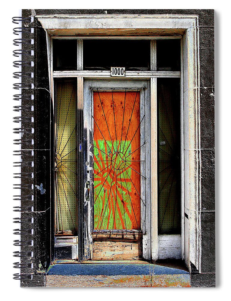 Unusual Doorway Spiral Notebook featuring the photograph Spider Door by Burney Lieberman