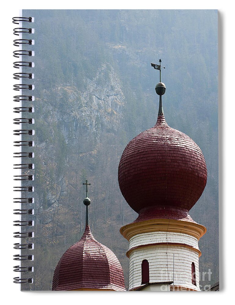 Alps Spiral Notebook featuring the photograph St. Bartholomew church by Andrew Michael