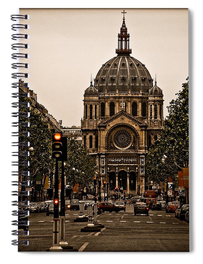 Paris Spiral Notebook featuring the photograph Paris, France - St. Etienne by Mark Forte