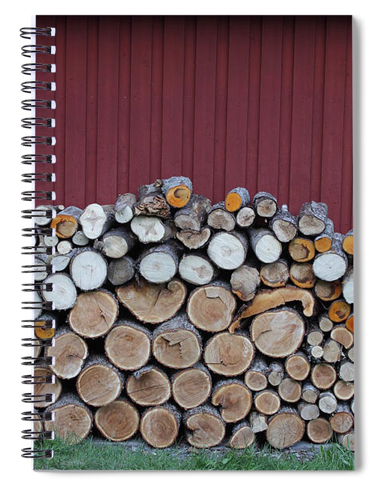 Forestry Spiral Notebook featuring the photograph Stacked firewood by Ulrich Kunst And Bettina Scheidulin