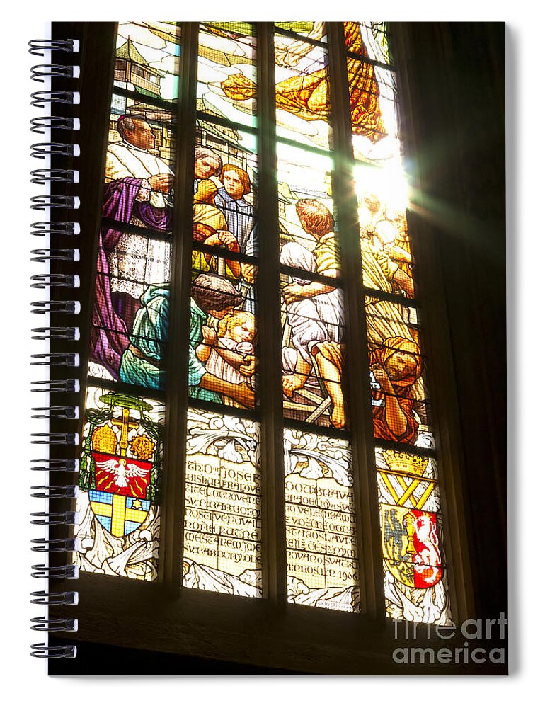 Stained-glass Window Spiral Notebook featuring the photograph Stained Glass Window by Michal Boubin