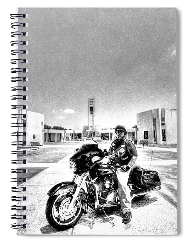 Patriot Guard Rider Spiral Notebook featuring the photograph Standing Watch at the Houston National Cemetery by David Morefield