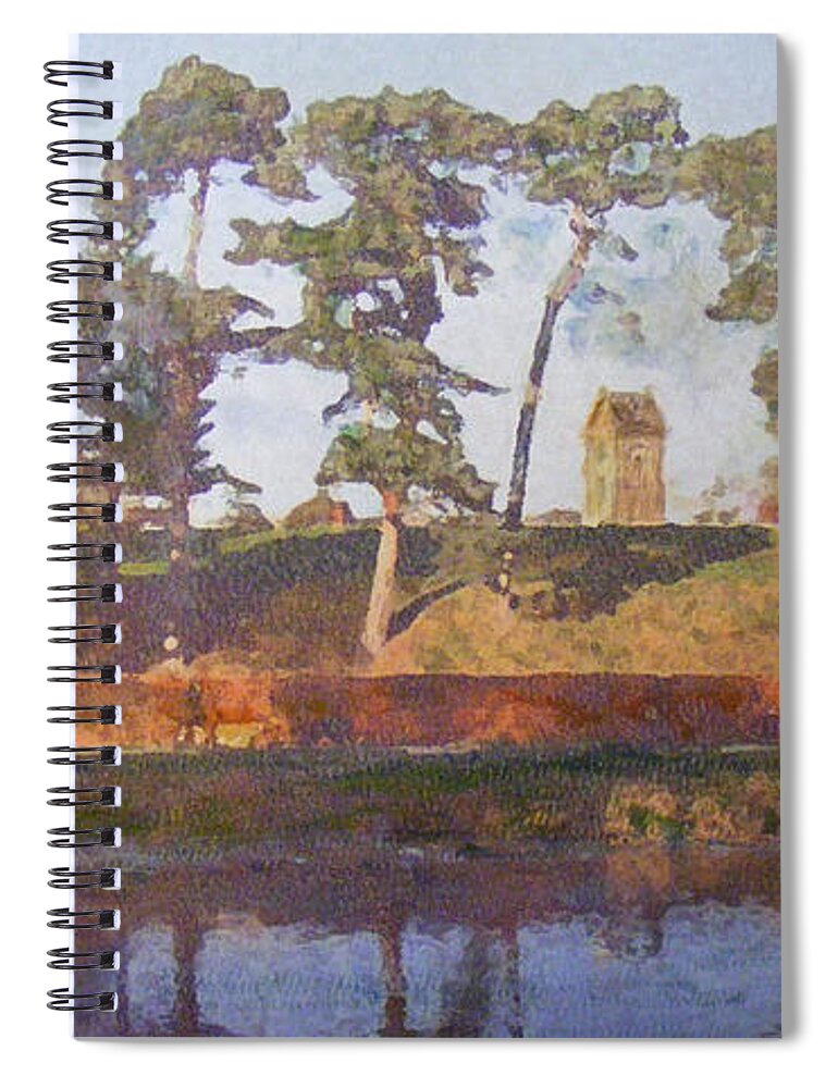Acrylics Spiral Notebook featuring the painting StAndrewsTower from Haylodge Park by Richard James Digance