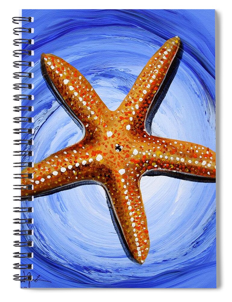 Starfish Spiral Notebook featuring the painting Star of Mary by J Vincent Scarpace