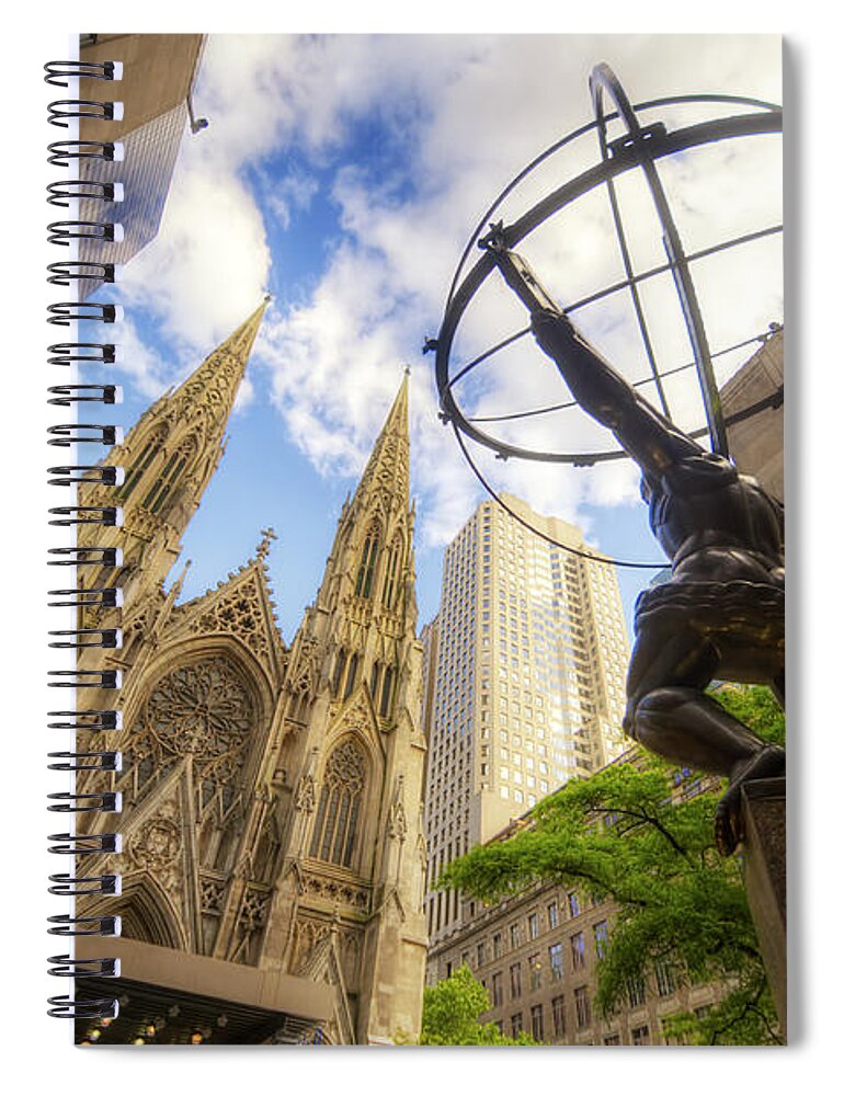 Art Spiral Notebook featuring the photograph Statue And Spires by Yhun Suarez