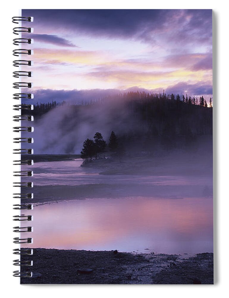 00173507 Spiral Notebook featuring the photograph Steaming Hot Springs Midway Geyser by Tim Fitzharris