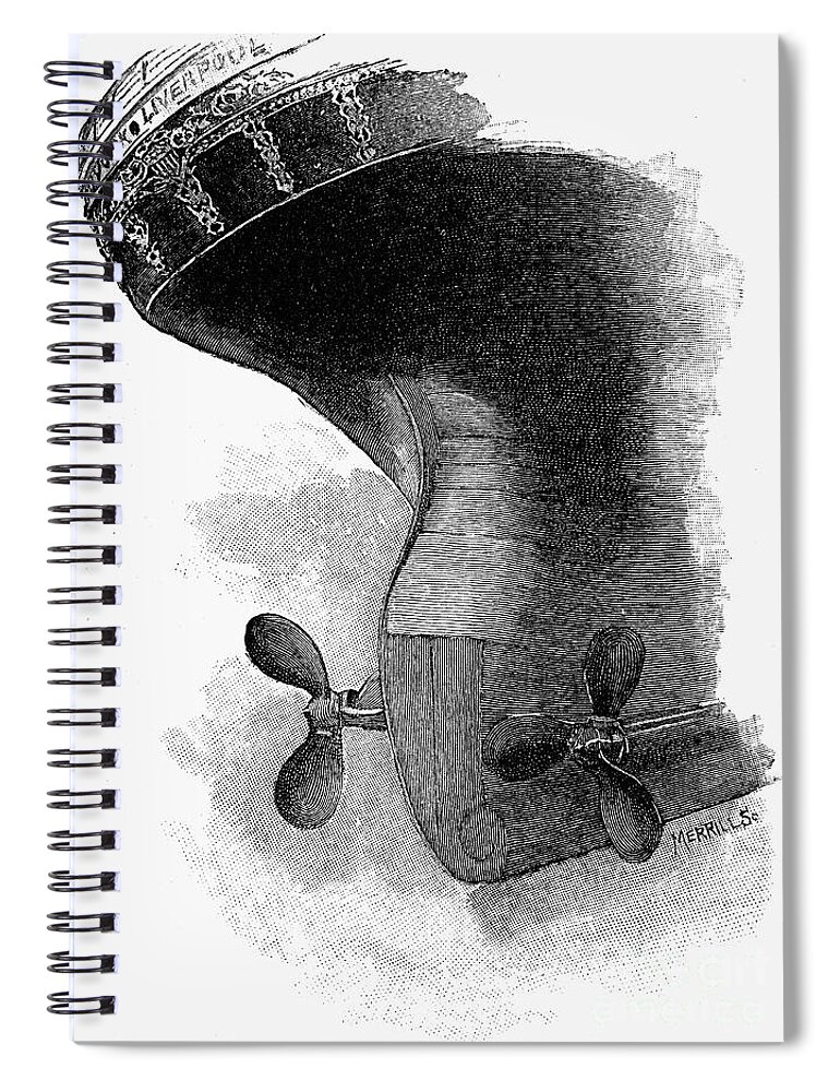 1888 Spiral Notebook featuring the photograph Steamship: Twin-screws by Granger