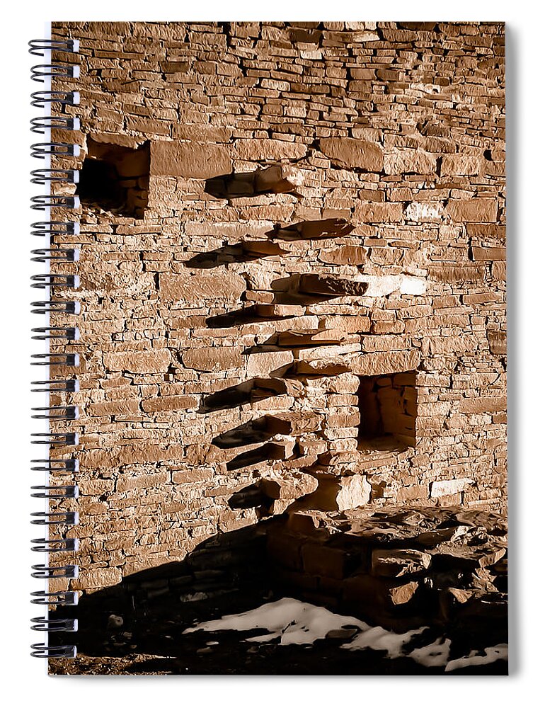 Abstract Spiral Notebook featuring the photograph Step Wall by Mark Forte