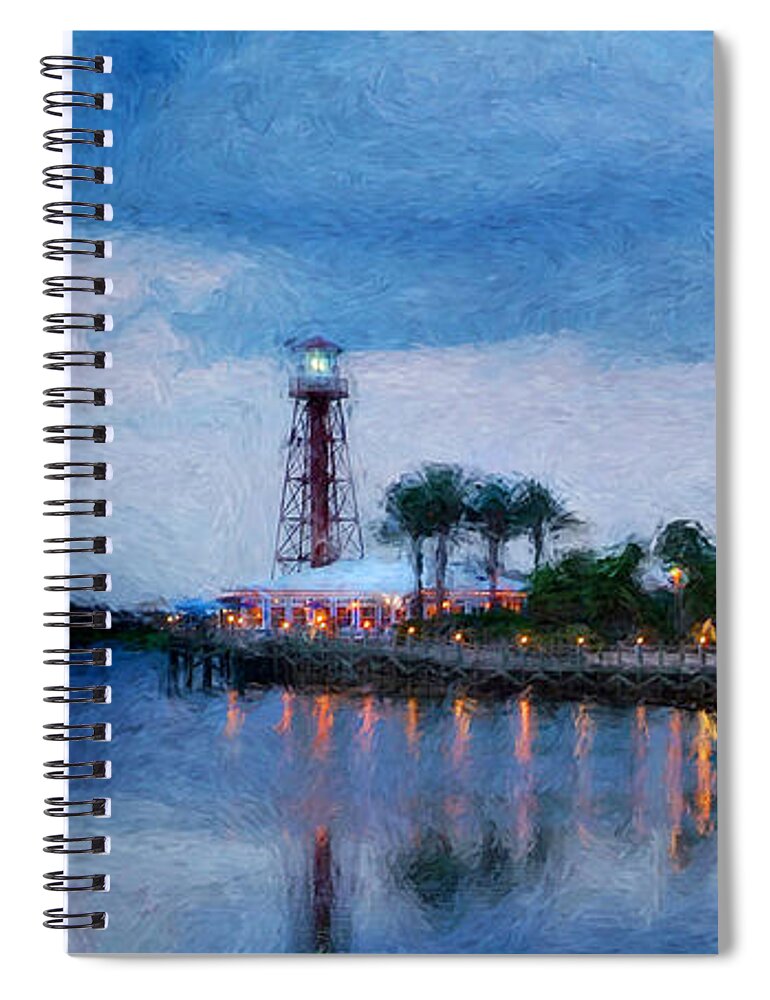 Dusk Spiral Notebook featuring the digital art Storm at dusk by Tatiana Fess