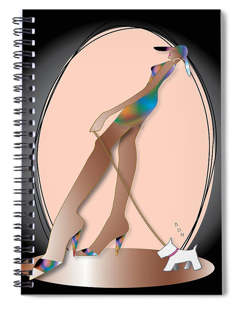 Woman Spiral Notebook featuring the digital art Stride - 1 by Brenda Dulan Moore